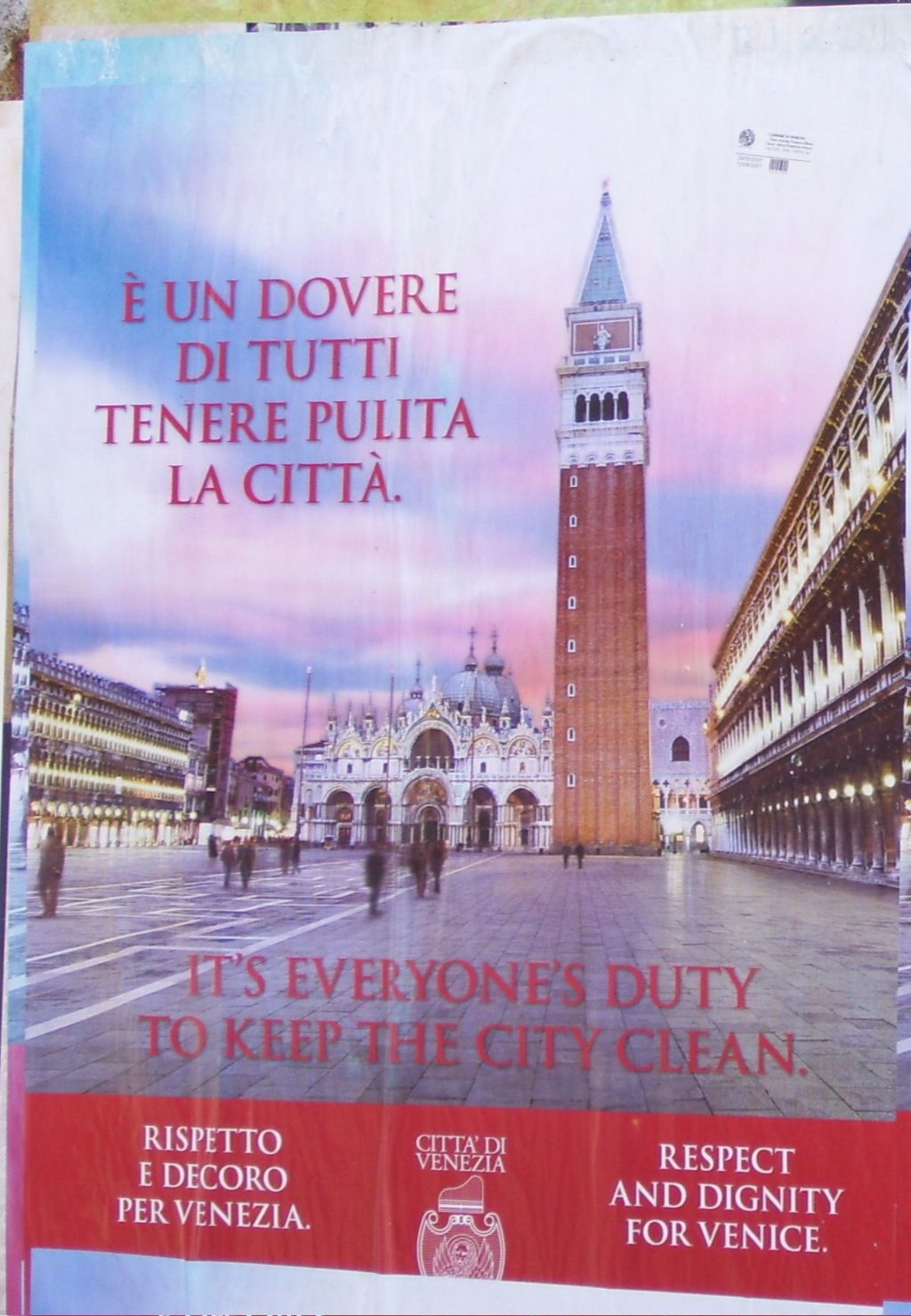 Plakat in Venedig